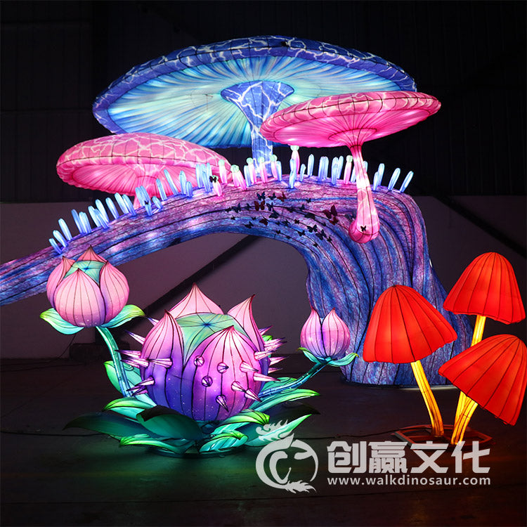 Lighted Up Mushroom Lantern Decoration
